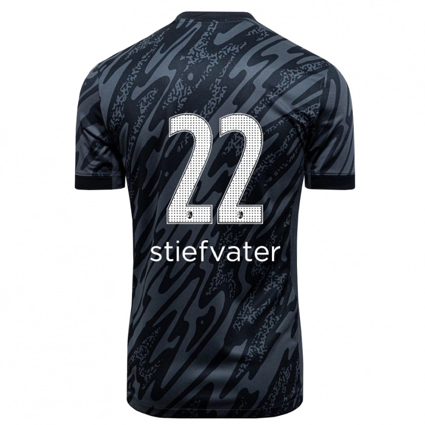 Danxen Mujer Camiseta Max Stiefvater #22 Negro Blanco Portero Equipación 2025/26 La Camisa México