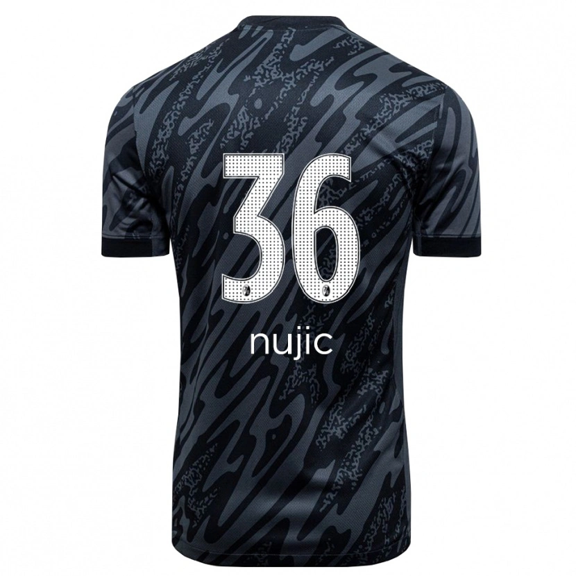 Danxen Mujer Camiseta Luka Nujic #36 Negro Blanco Portero Equipación 2025/26 La Camisa México