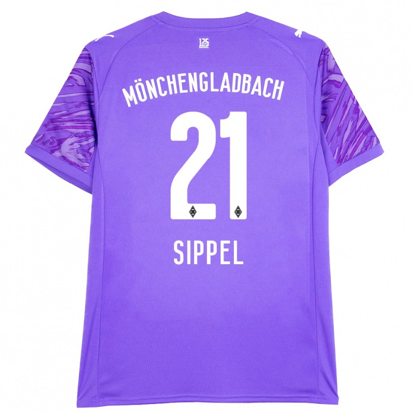 Danxen Mujer Camiseta Tobias Sippel #21 Lila Blanco Portero Equipación 2025/26 La Camisa México