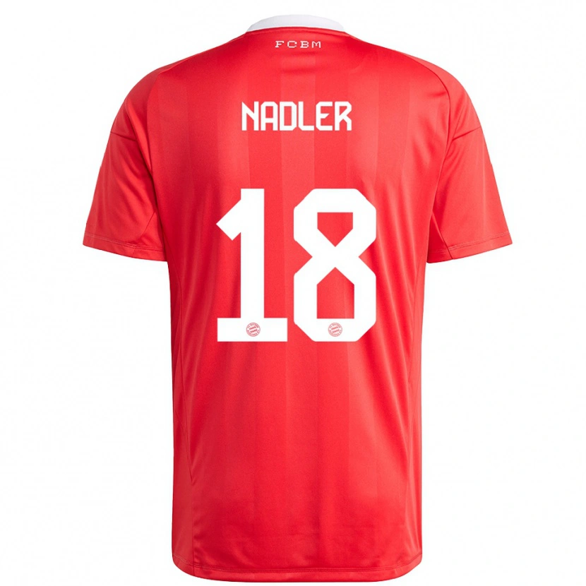 Danxen Mujer Camiseta Luis Nadler #18 Blanco Rojo Portero Equipación 2025/26 La Camisa México