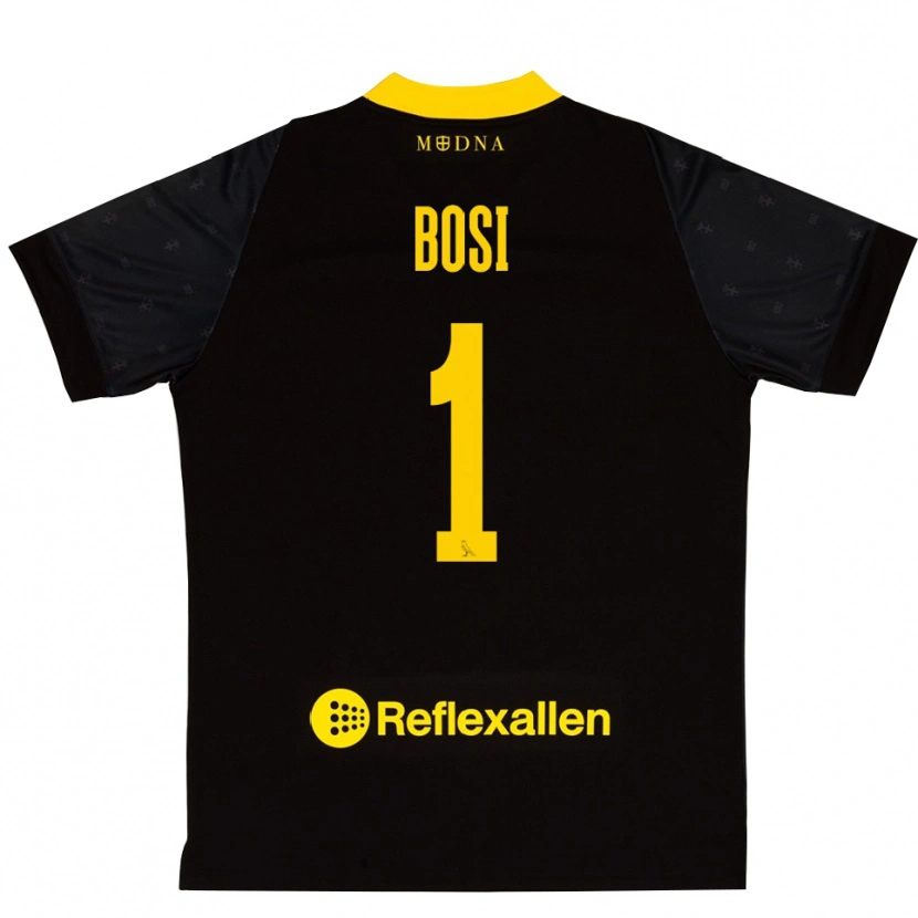 Danxen Mujer Camiseta Matteo Bosi #1 Amarillo Negro Portero Equipación 2025/26 La Camisa México