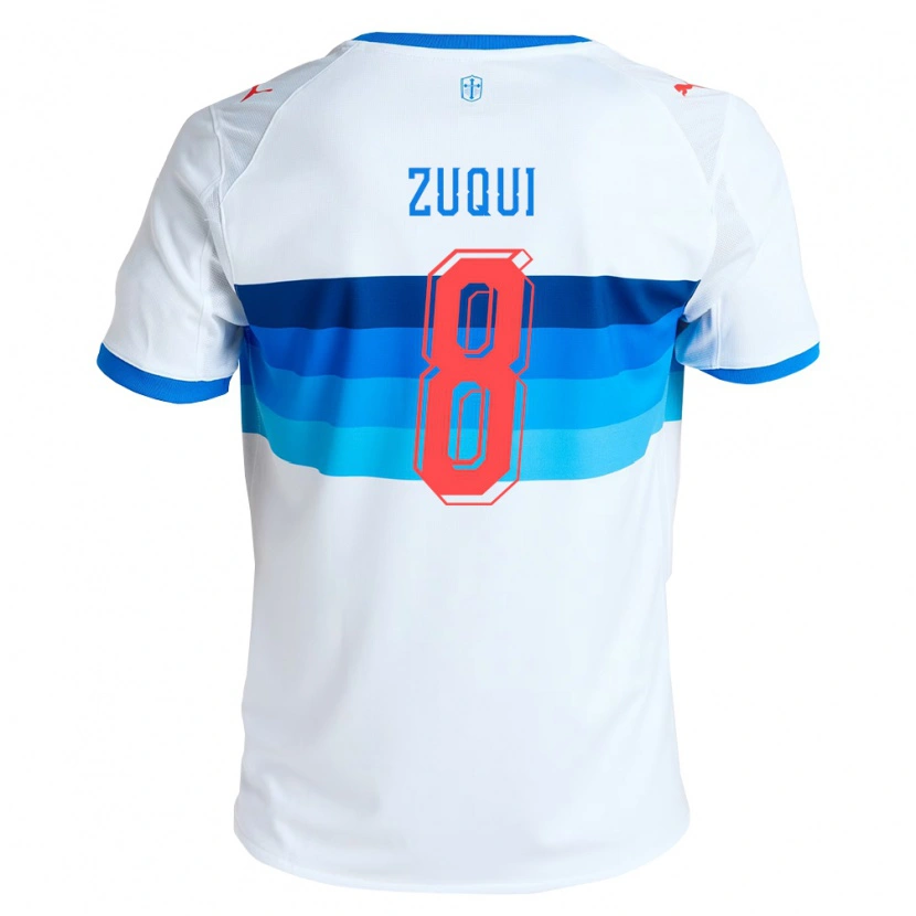Danxen Niño Camiseta Fernando Zuqui #8 Blanco Azul Cielo 1ª Equipación 2026/27 La Camisa México