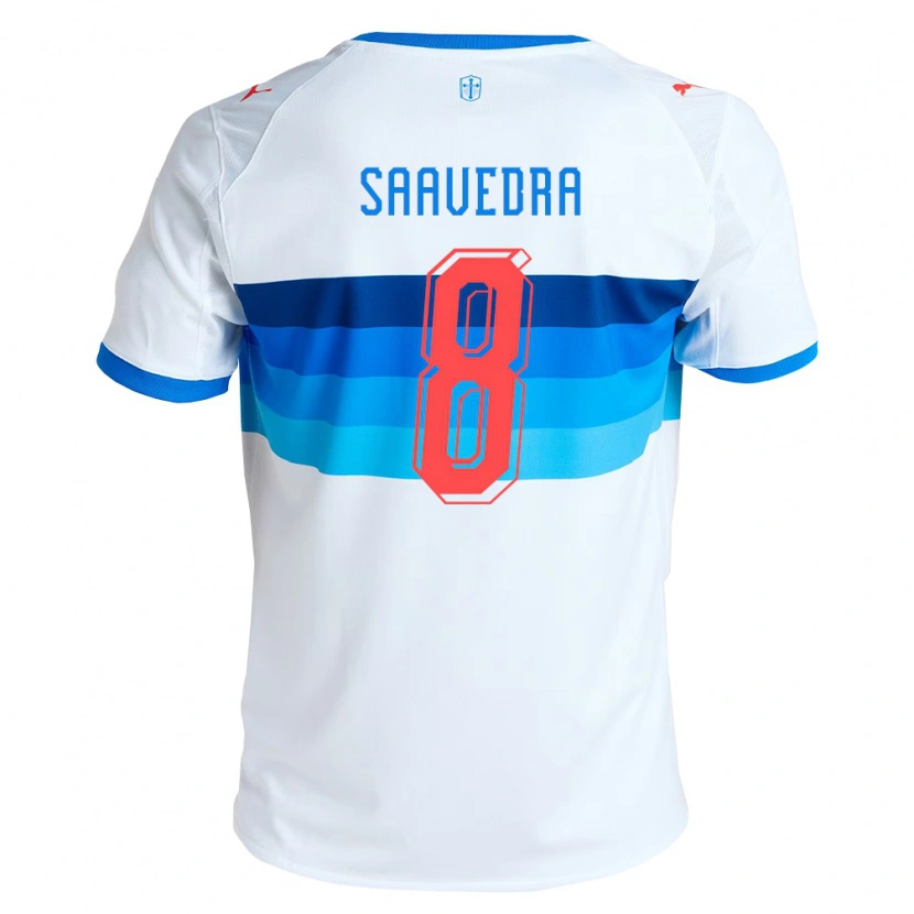 Danxen Niño Camiseta Ignacio Saavedra #8 Blanco Azul Cielo 1ª Equipación 2026/27 La Camisa México