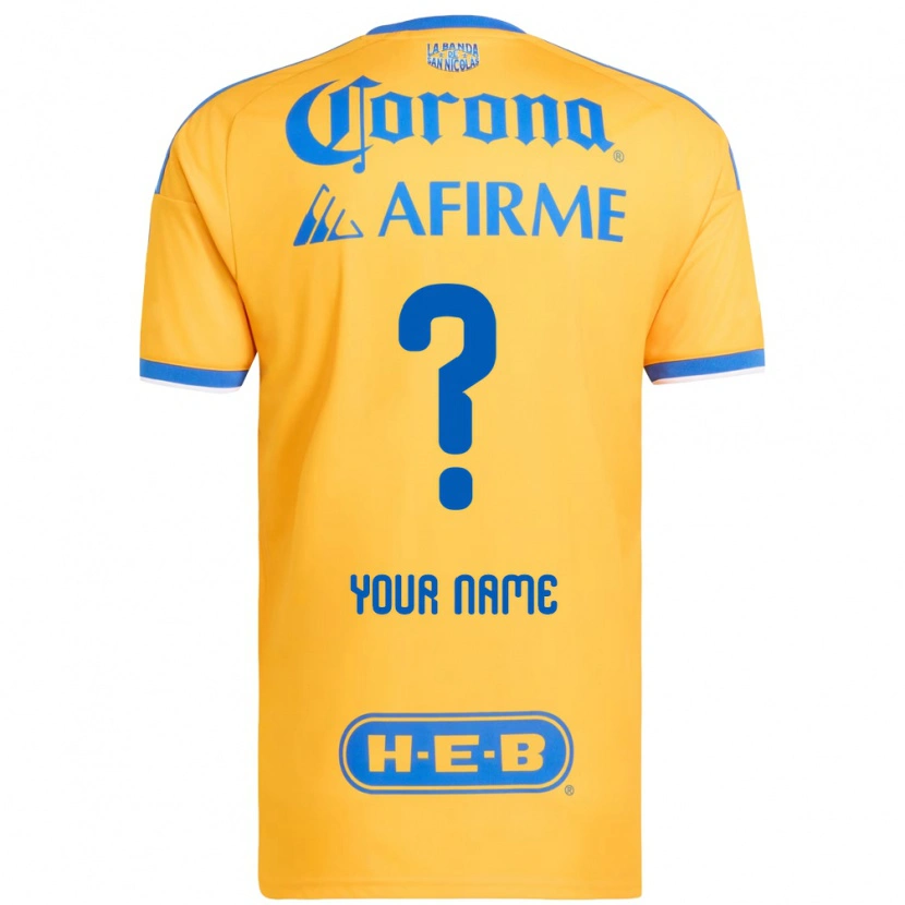 Danxen Niño Camiseta Su Nombre #0 Amarillo Azul 1ª Equipación 2026/27 La Camisa México