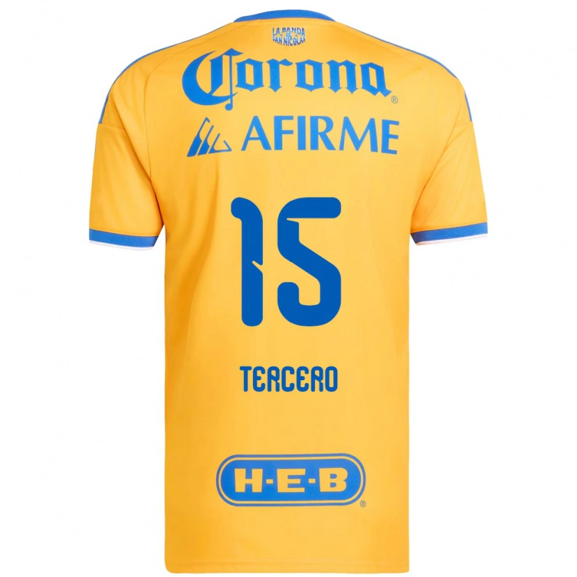 Danxen Niño Camiseta Eduardo Tercero #15 Amarillo Azul 1ª Equipación 2026/27 La Camisa México