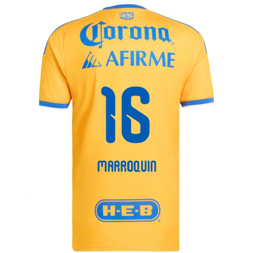 Danxen Niño Camiseta Ammanda Marroquin #16 Amarillo Azul 1ª Equipación 2026/27 La Camisa México