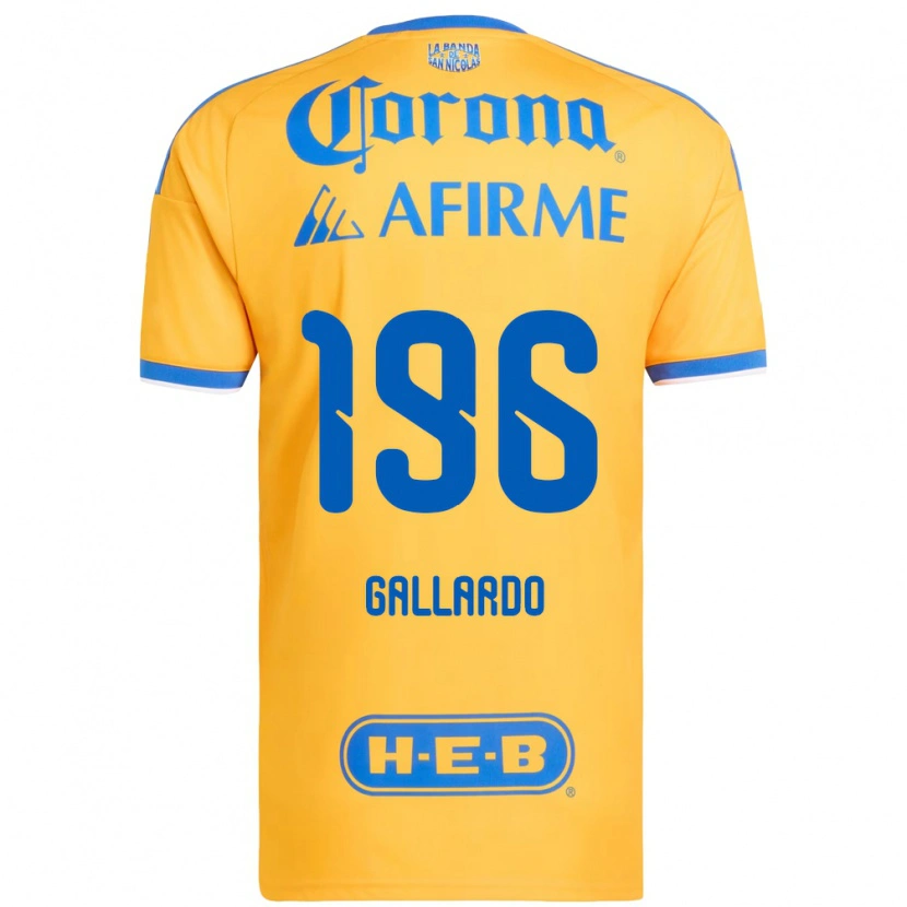 Danxen Niño Camiseta Gael Gallardo #196 Amarillo Azul 1ª Equipación 2026/27 La Camisa México