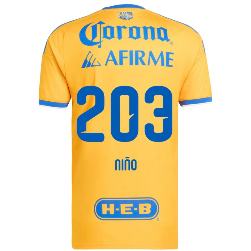 Danxen Niño Camiseta Fernando Niño #203 Amarillo Azul 1ª Equipación 2026/27 La Camisa México