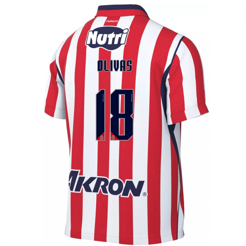 Danxen Niño Camiseta Luis Olivas #18 Rojo Blanco 1ª Equipación 2026/27 La Camisa México