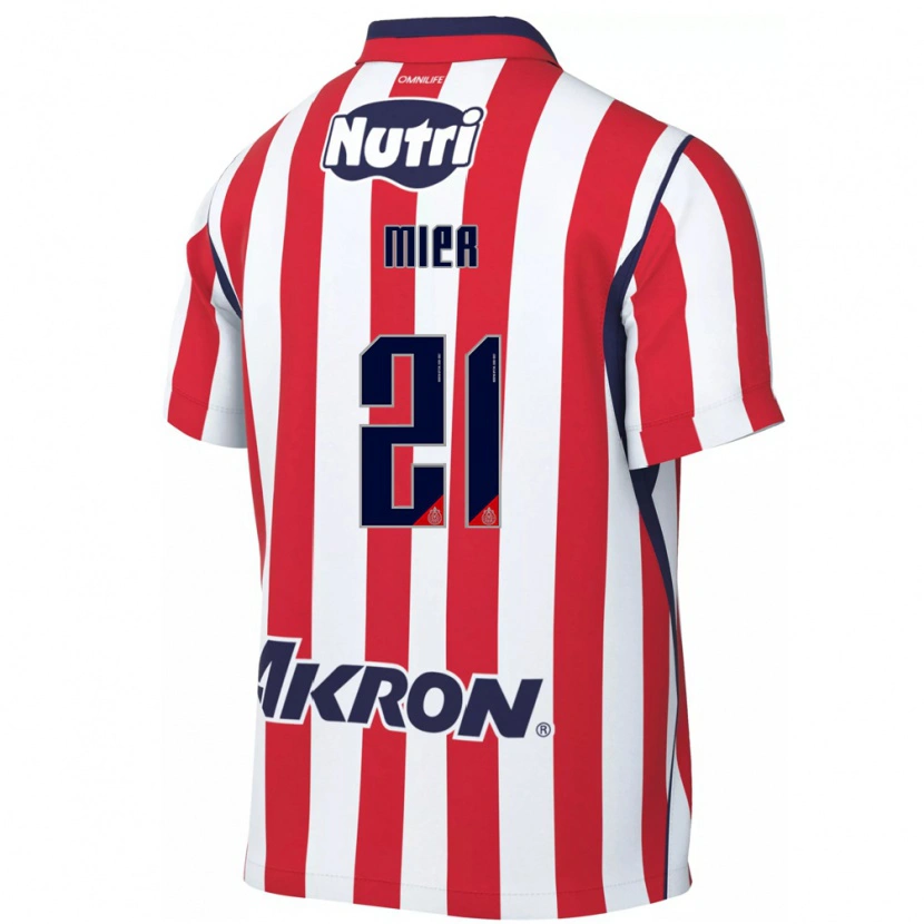 Danxen Niño Camiseta Hiram Mier #21 Rojo Blanco 1ª Equipación 2026/27 La Camisa México
