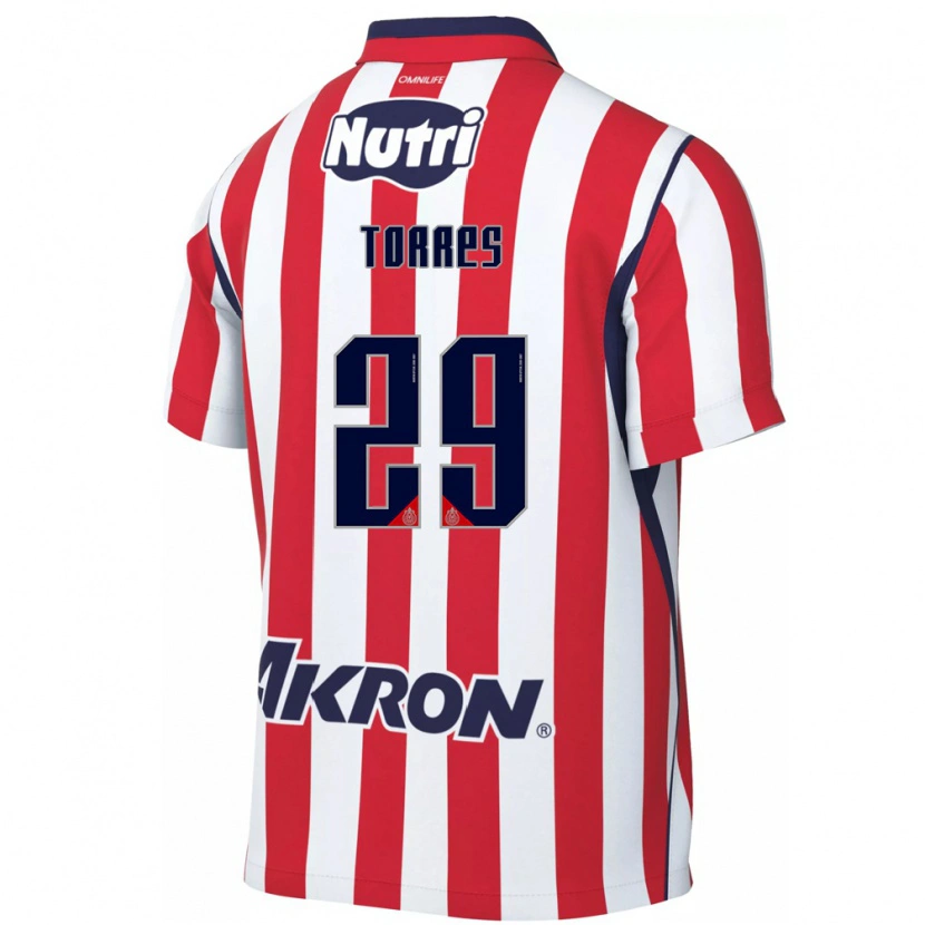 Danxen Niño Camiseta Alan Torres #29 Rojo Blanco 1ª Equipación 2026/27 La Camisa México