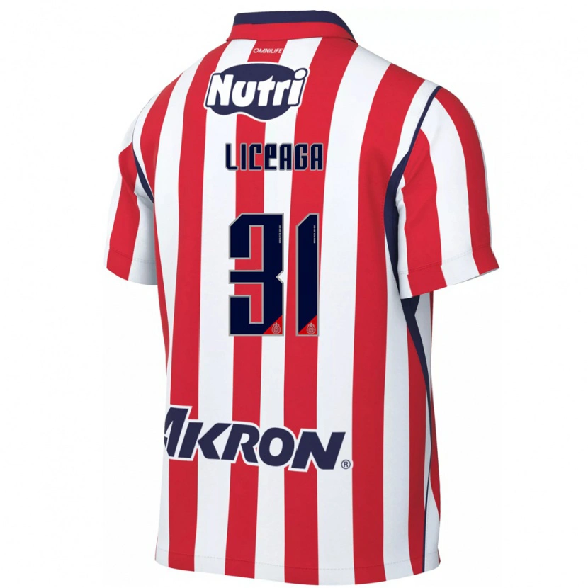 Danxen Niño Camiseta Sebastián Liceaga #31 Rojo Blanco 1ª Equipación 2026/27 La Camisa México