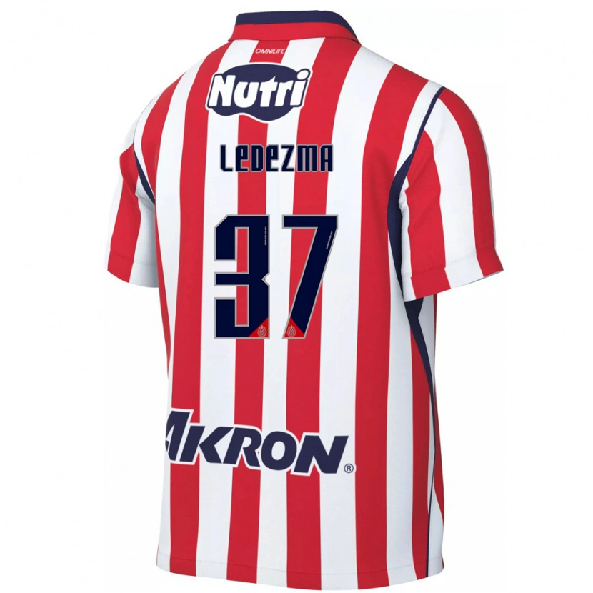 Danxen Niño Camiseta Richard Ledezma #37 Rojo Blanco 1ª Equipación 2026/27 La Camisa México