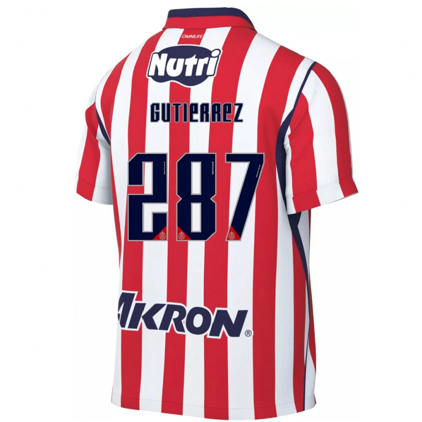 Danxen Niño Camiseta Gerson Gutiérrez #287 Rojo Blanco 1ª Equipación 2026/27 La Camisa México