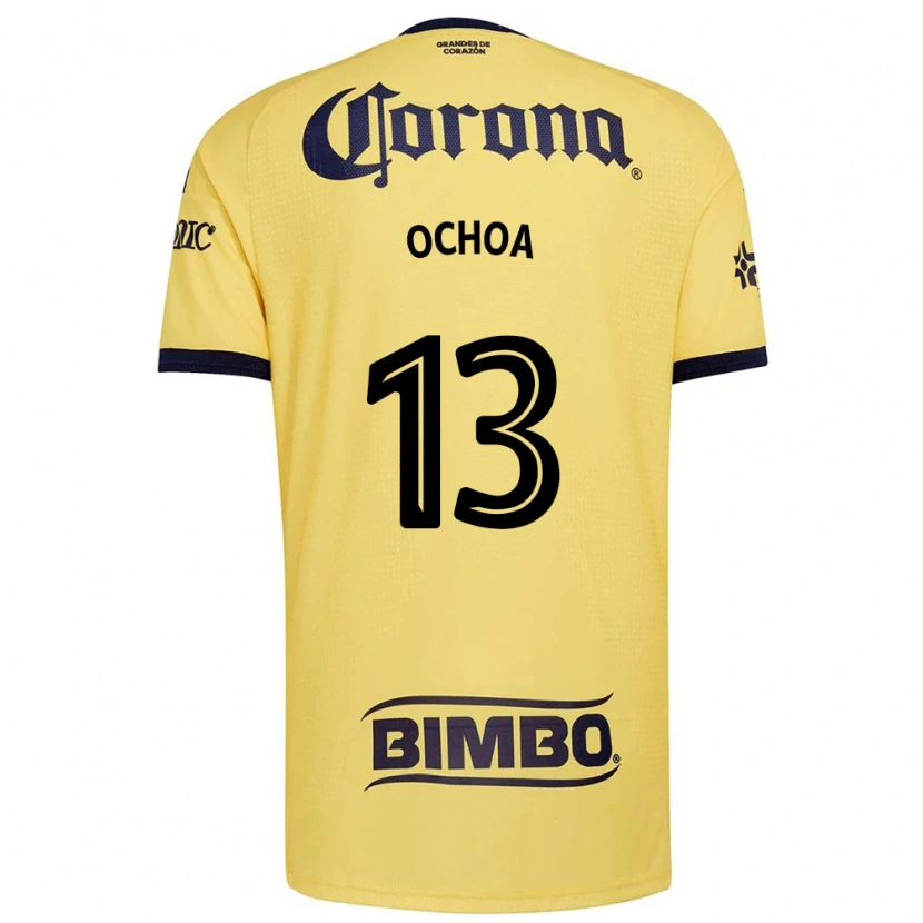 Danxen Niño Camiseta Guillermo Ochoa #13 Amarillo Rojo Negro 1ª Equipación 2026/27 La Camisa México