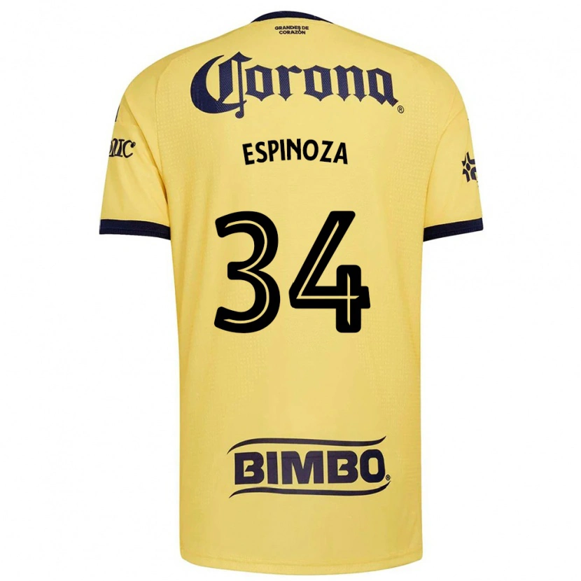 Danxen Niño Camiseta Dagoberto Espinoza #34 Amarillo Rojo Negro 1ª Equipación 2026/27 La Camisa México