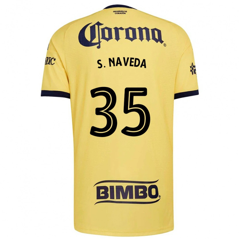 Danxen Niño Camiseta Santiago Naveda #35 Amarillo Rojo Negro 1ª Equipación 2026/27 La Camisa México