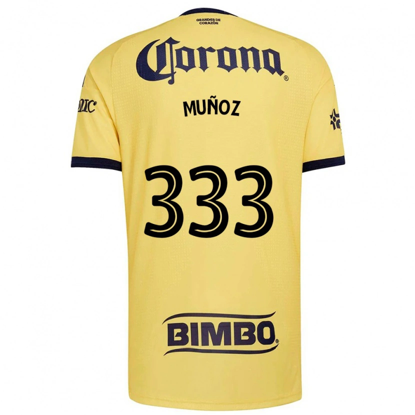 Danxen Niño Camiseta Aarón Muñoz #333 Amarillo Rojo Negro 1ª Equipación 2026/27 La Camisa México
