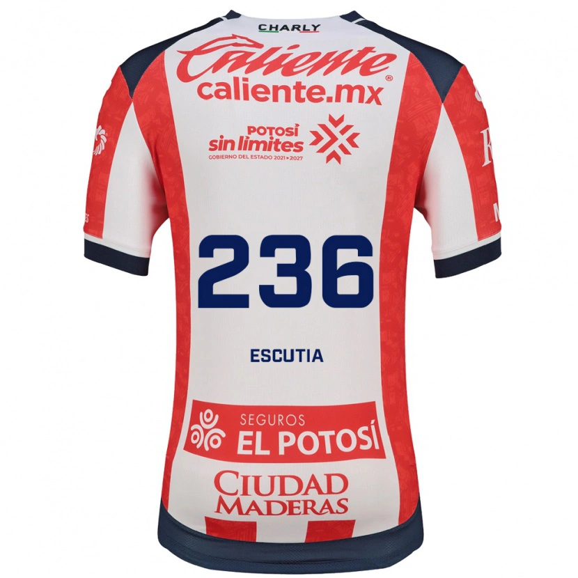 Danxen Niño Camiseta Ángel Escutia #236 Rojo Blanco Negro 1ª Equipación 2026/27 La Camisa México