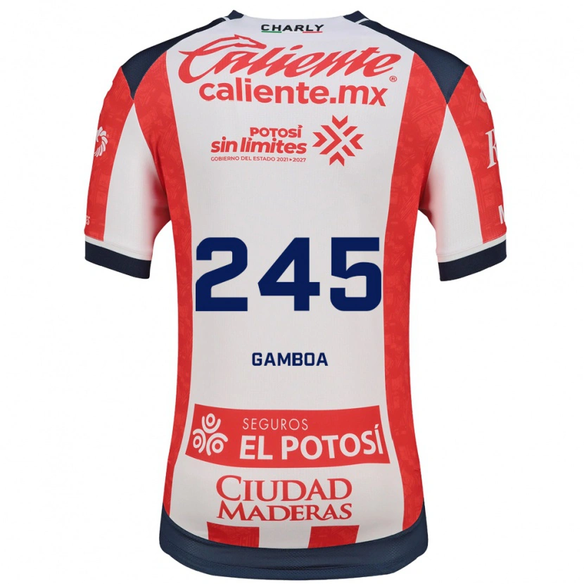 Danxen Niño Camiseta Martín Gamboa #245 Rojo Blanco Negro 1ª Equipación 2026/27 La Camisa México