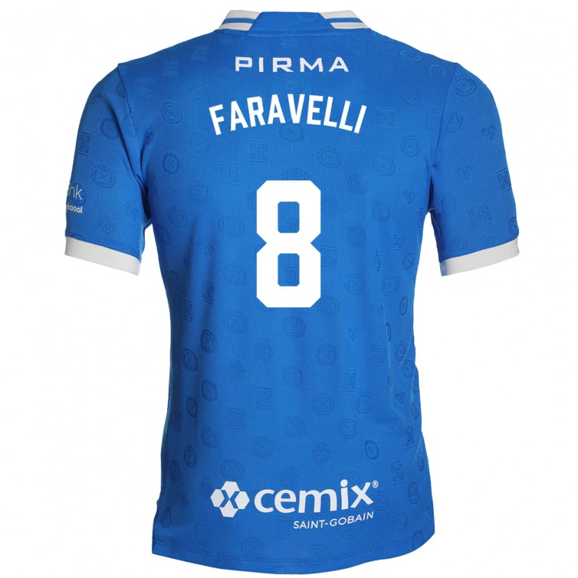Danxen Niño Camiseta Lorenzo Faravelli #8 Azul Blanco Rojo 1ª Equipación 2026/27 La Camisa México