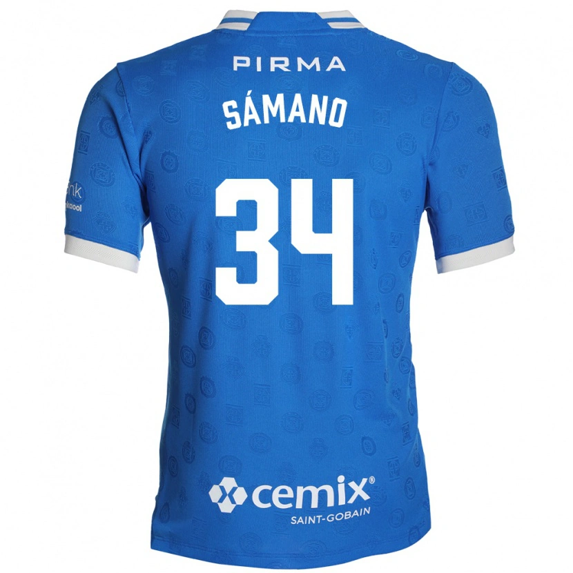 Danxen Niño Camiseta Leonardo Sámano #34 Azul Blanco Rojo 1ª Equipación 2026/27 La Camisa México