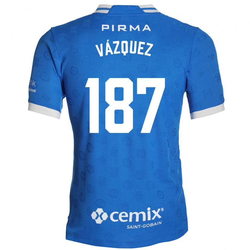 Danxen Niño Camiseta Cristian Vázquez #187 Azul Blanco Rojo 1ª Equipación 2026/27 La Camisa México