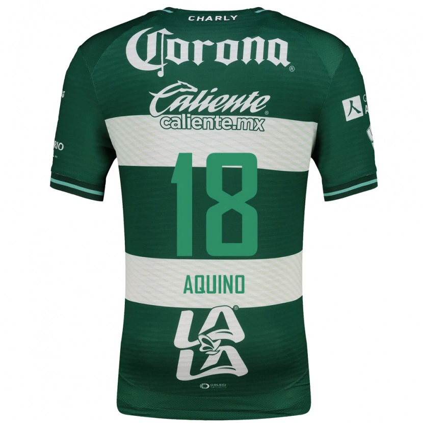 Danxen Niño Camiseta Pedro Aquino #18 Verde Blanco 1ª Equipación 2026/27 La Camisa México