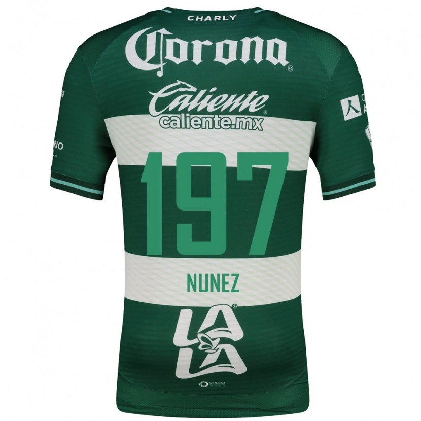 Danxen Niño Camiseta Kevin Núñez #197 Verde Blanco 1ª Equipación 2026/27 La Camisa México
