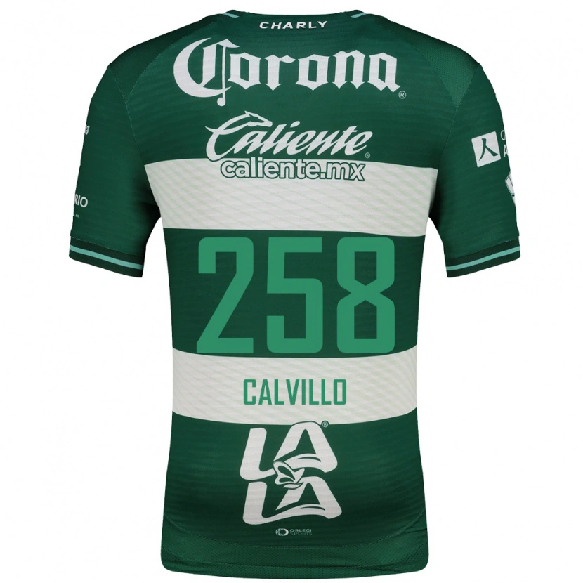 Danxen Niño Camiseta Carlos Calvillo #258 Verde Blanco 1ª Equipación 2026/27 La Camisa México