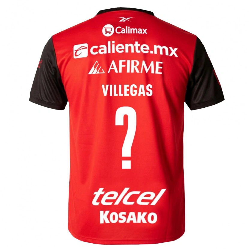 Danxen Niño Camiseta Óscar Villegas #0 Negro Rojo 1ª Equipación 2026/27 La Camisa México