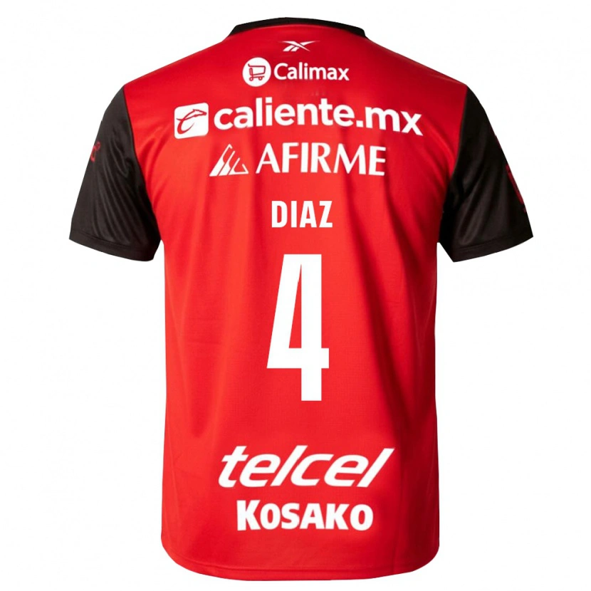 Danxen Niño Camiseta Nicolás Díaz #4 Negro Rojo 1ª Equipación 2026/27 La Camisa México