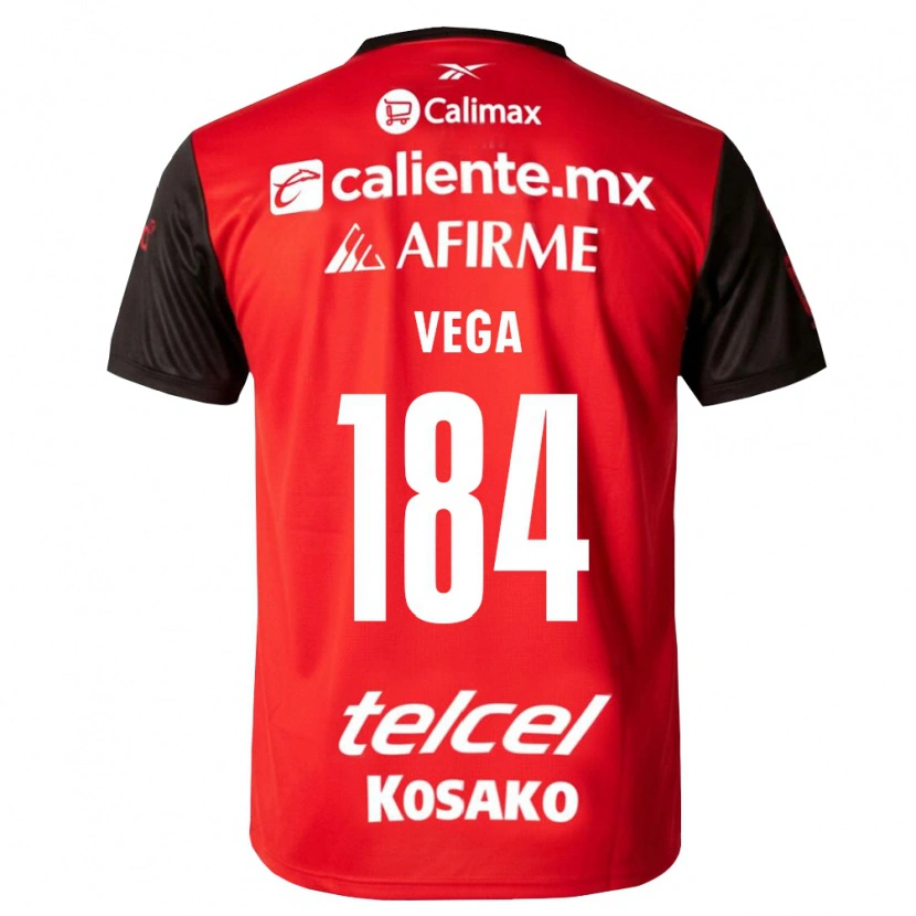 Danxen Niño Camiseta Daniel Vega #184 Negro Rojo 1ª Equipación 2026/27 La Camisa México