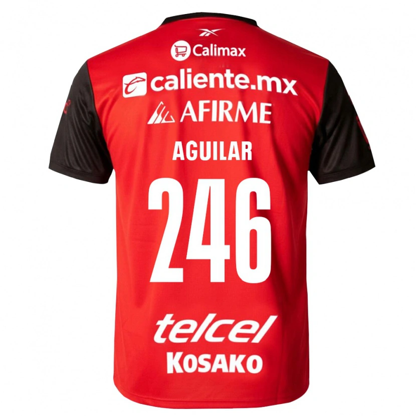Danxen Niño Camiseta Josué Aguilar #246 Negro Rojo 1ª Equipación 2026/27 La Camisa México