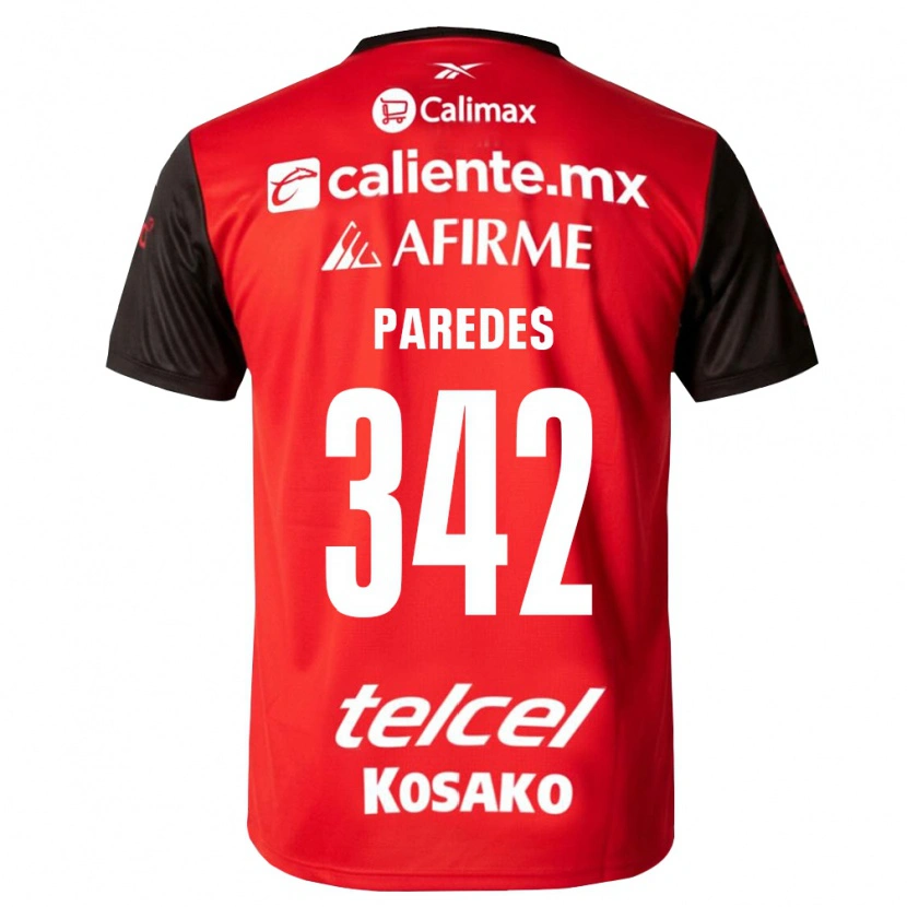 Danxen Niño Camiseta Santiago Paredes #342 Negro Rojo 1ª Equipación 2026/27 La Camisa México