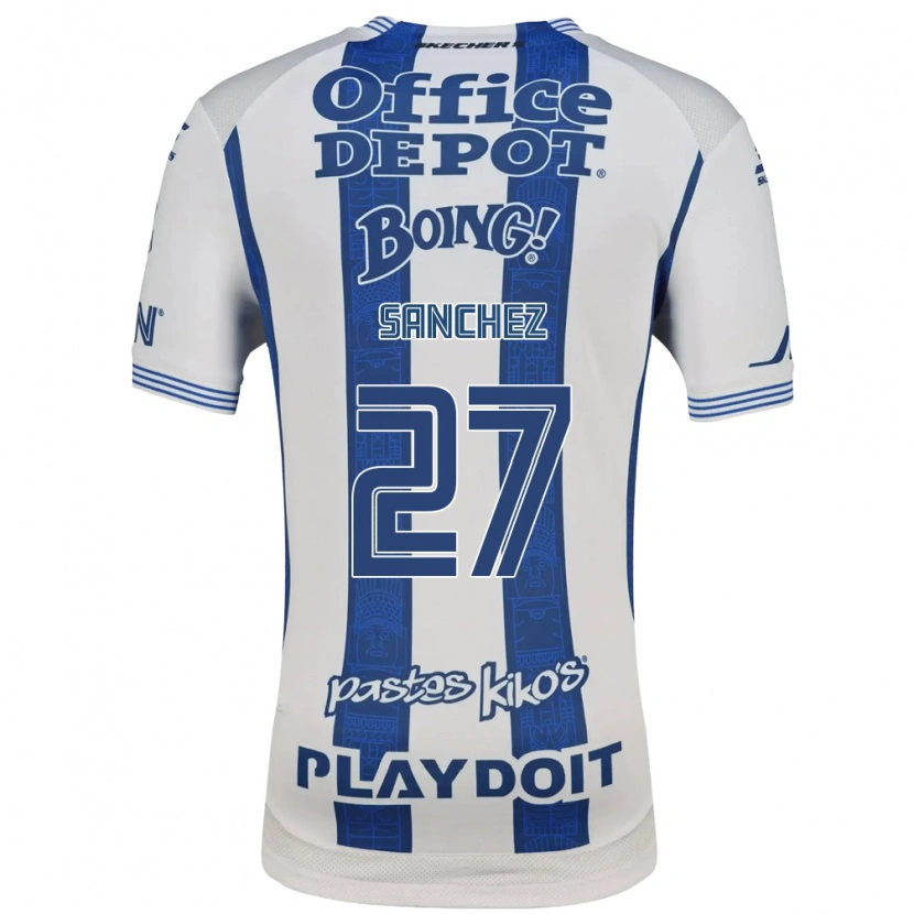 Danxen Niño Camiseta Ella Sanchez #27 Blanco Azul Marino 1ª Equipación 2026/27 La Camisa México