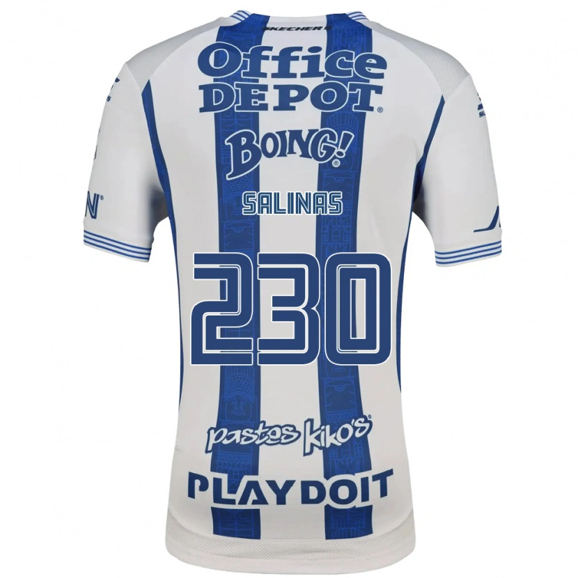 Danxen Niño Camiseta Jesús Salinas #230 Blanco Azul Marino 1ª Equipación 2026/27 La Camisa México