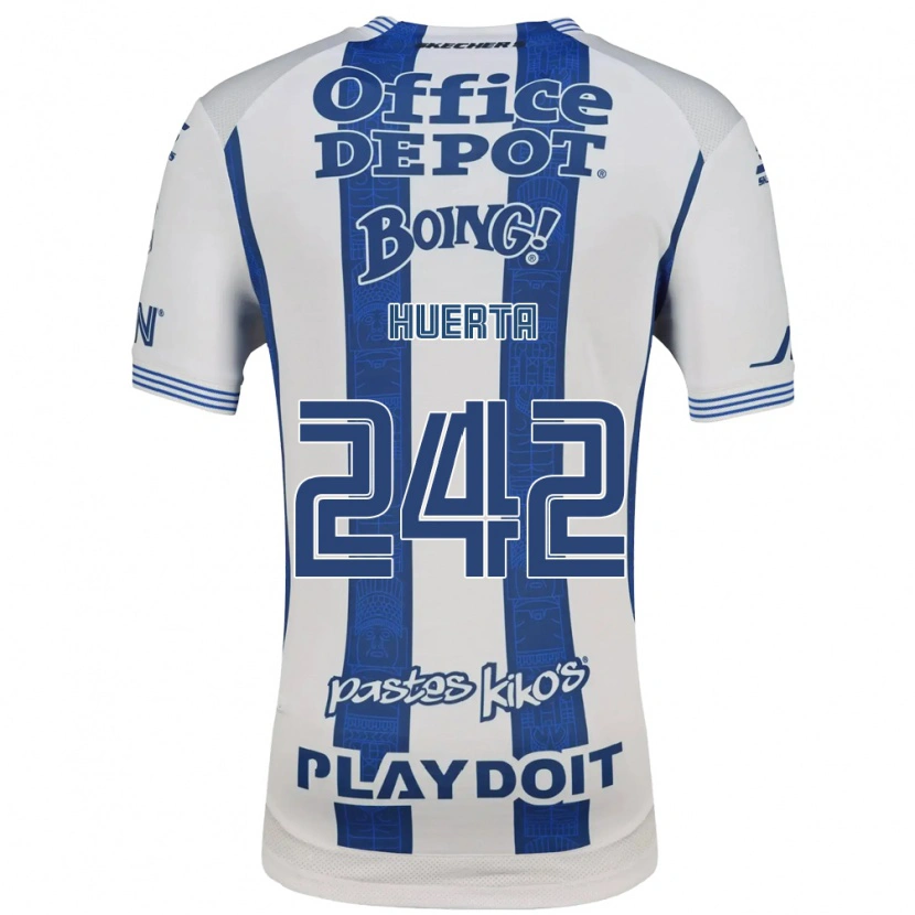 Danxen Niño Camiseta Héctor Huerta #242 Blanco Azul Marino 1ª Equipación 2026/27 La Camisa México