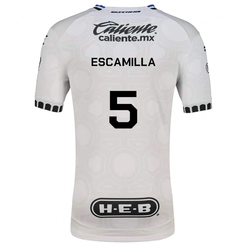Danxen Niño Camiseta Kevin Escamilla #5 Blanco Negro Azul 1ª Equipación 2026/27 La Camisa México
