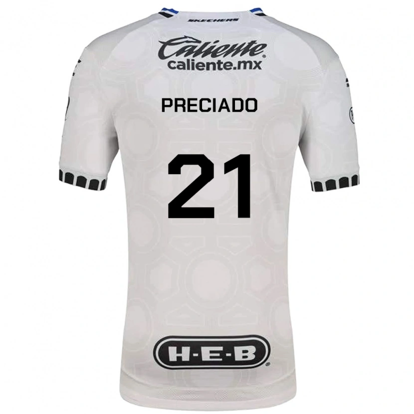 Danxen Niño Camiseta Ayrton Preciado #21 Blanco Negro Azul 1ª Equipación 2026/27 La Camisa México