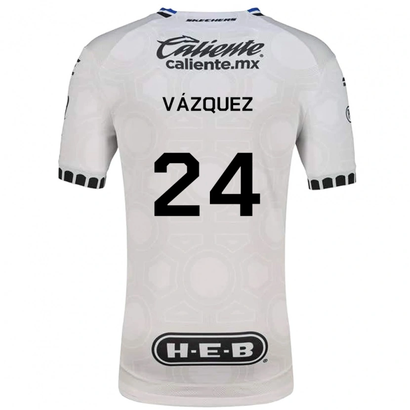 Danxen Niño Camiseta Brayton Vázquez #24 Blanco Negro Azul 1ª Equipación 2026/27 La Camisa México