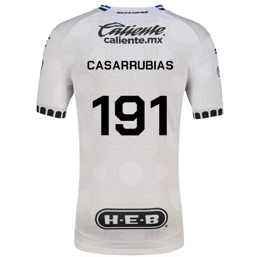 Danxen Niño Camiseta Aaron Casarrubias #191 Blanco Negro Azul 1ª Equipación 2026/27 La Camisa México
