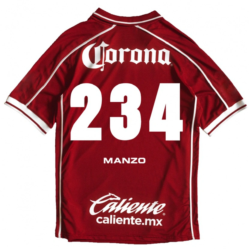 Danxen Niño Camiseta Sergio Manzo #234 Blanco Rojo 1ª Equipación 2026/27 La Camisa México