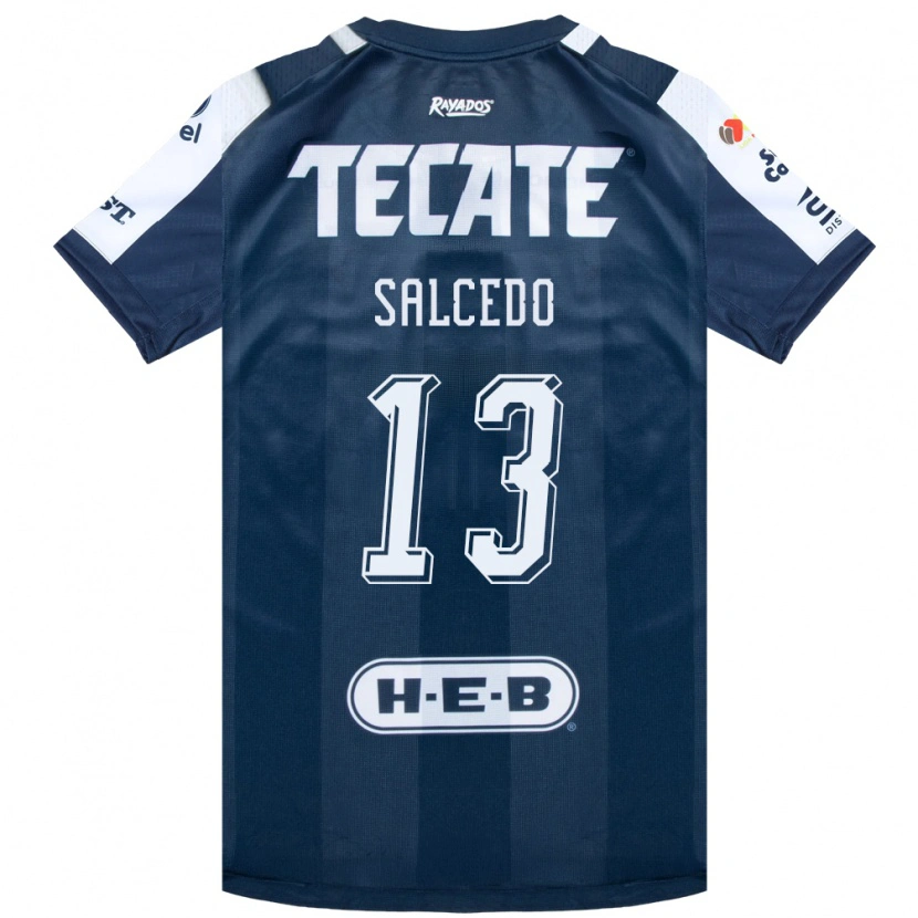 Danxen Niño Camiseta Carlos Salcedo #13 Azul Tinta Blanco Rojo 1ª Equipación 2026/27 La Camisa México
