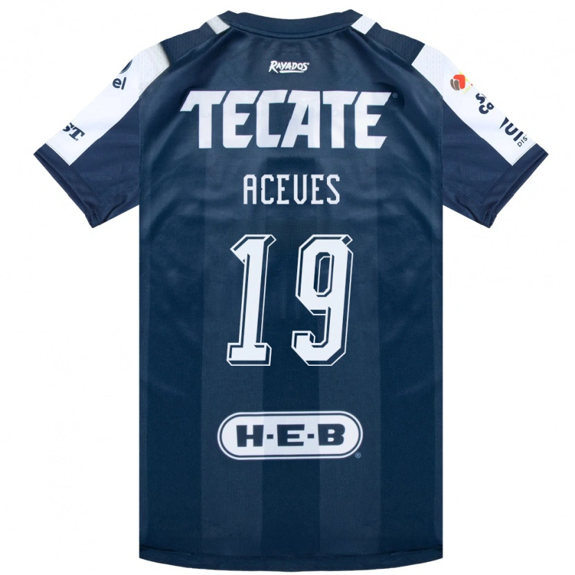 Danxen Niño Camiseta Alonso Aceves #19 Azul Tinta Blanco Rojo 1ª Equipación 2026/27 La Camisa México