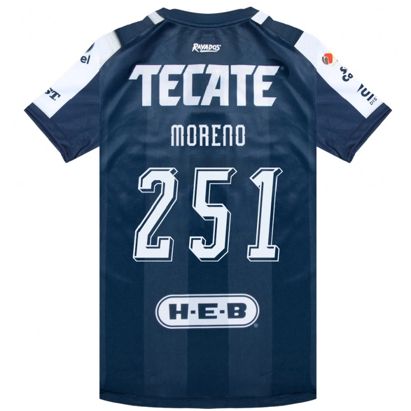 Danxen Niño Camiseta Josué Moreno #251 Azul Tinta Blanco Rojo 1ª Equipación 2026/27 La Camisa México