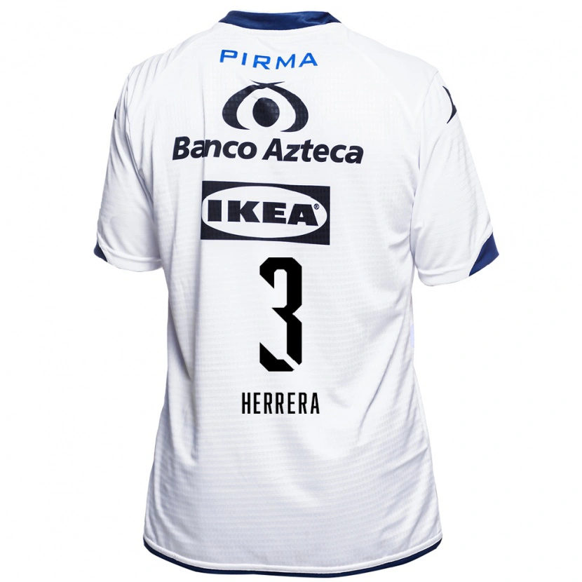 Danxen Niño Camiseta Alberto Herrera #3 Blanco Negro Azul 1ª Equipación 2026/27 La Camisa México