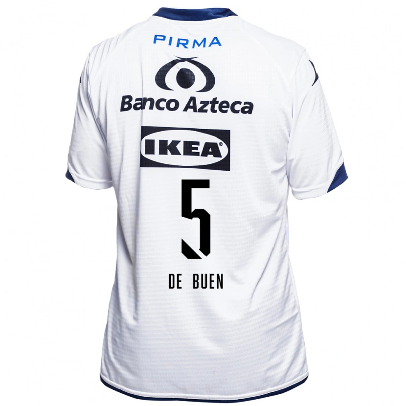 Danxen Niño Camiseta Diego De Buen #5 Blanco Negro Azul 1ª Equipación 2026/27 La Camisa México