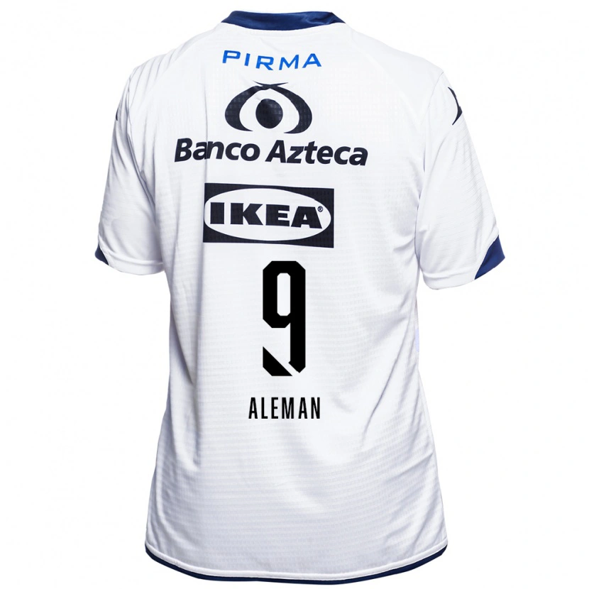 Danxen Niño Camiseta Nelly Alemán #9 Blanco Negro Azul 1ª Equipación 2026/27 La Camisa México