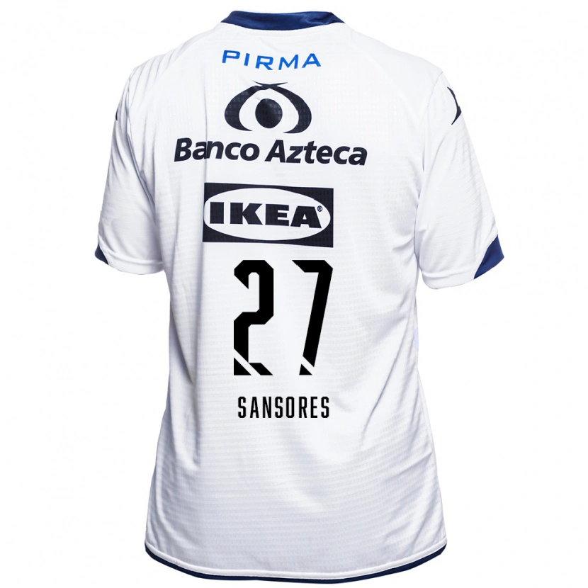 Danxen Niño Camiseta Miguel Sansores #27 Blanco Negro Azul 1ª Equipación 2026/27 La Camisa México